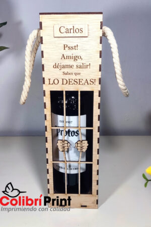 portabotellas vino mdf madera grabado laser encarcelada