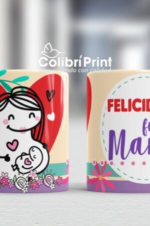 Taza "Felicidades futura mamá" Día Mamá
