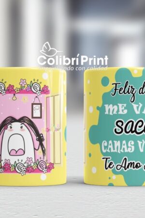 Taza "Feliz día, me vas a sacar canas verdes, te amo"