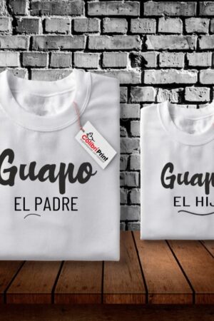 Playera duo papá e hijo, "Guapo el padre, guapo el hijo"