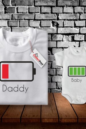 Playera duo papá e hijo, "Daddy, Baby"