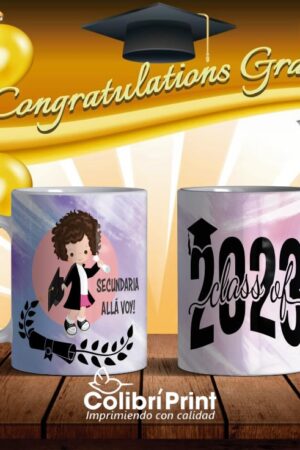 Taza para graduación "secundaria allá voy"