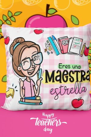 Cojín "Eres una maestra estrella"