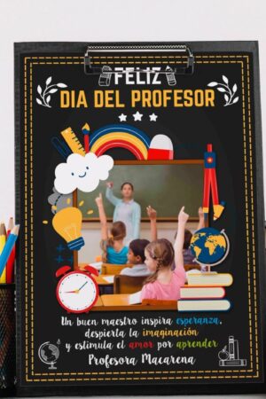 Cuadro decorativo "Feliz día profesor"