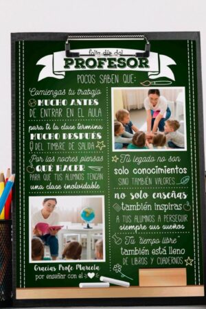 Cuadro decorativo "Feliz día del profesor"