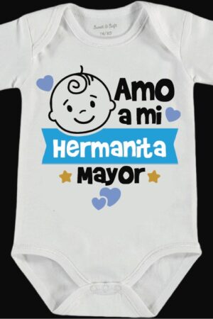 Pañalero "Amo a mi hermanita mayor"