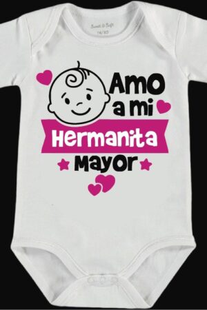 Pañalero "Amo a mi hermanita mayor"
