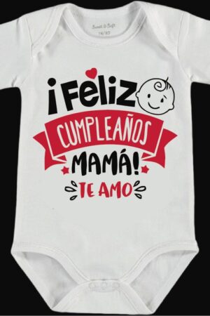 Pañalero "Feliz cumpleaños mamá, te amo"
