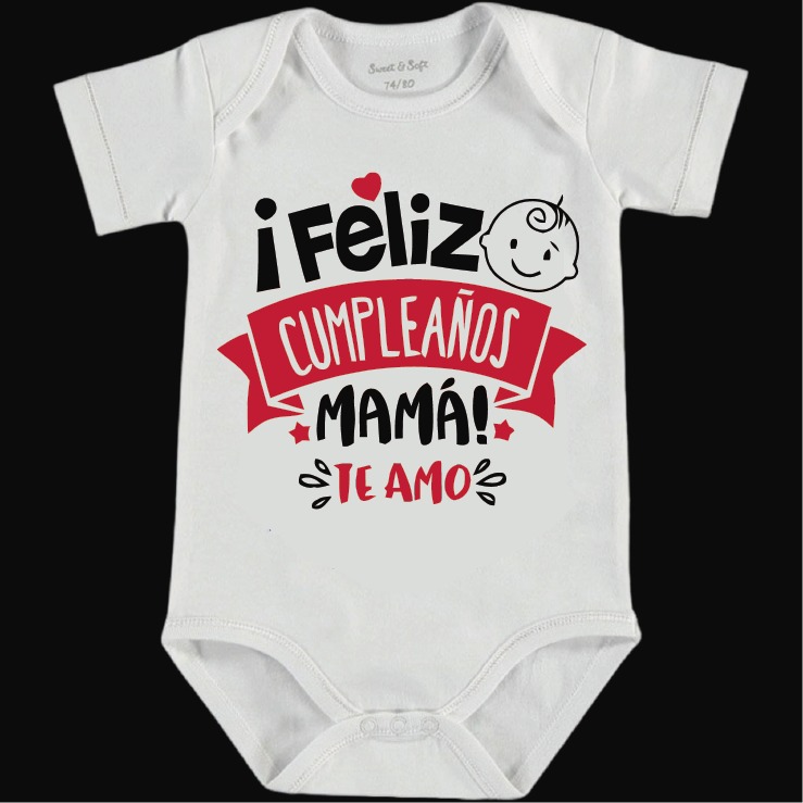 Pañalero "Feliz cumpleaños mamá, te amo"