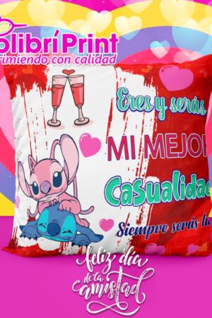 Cojín stitch "Eres y seras mi mejor casualidad"