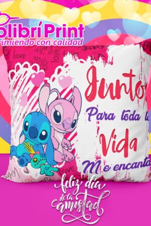 Cojín stitch "Juntos para toda la vida, me encantas"