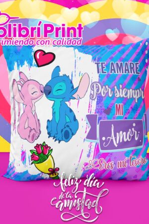 Cojín stitch "Te amare por siempre mi amor"
